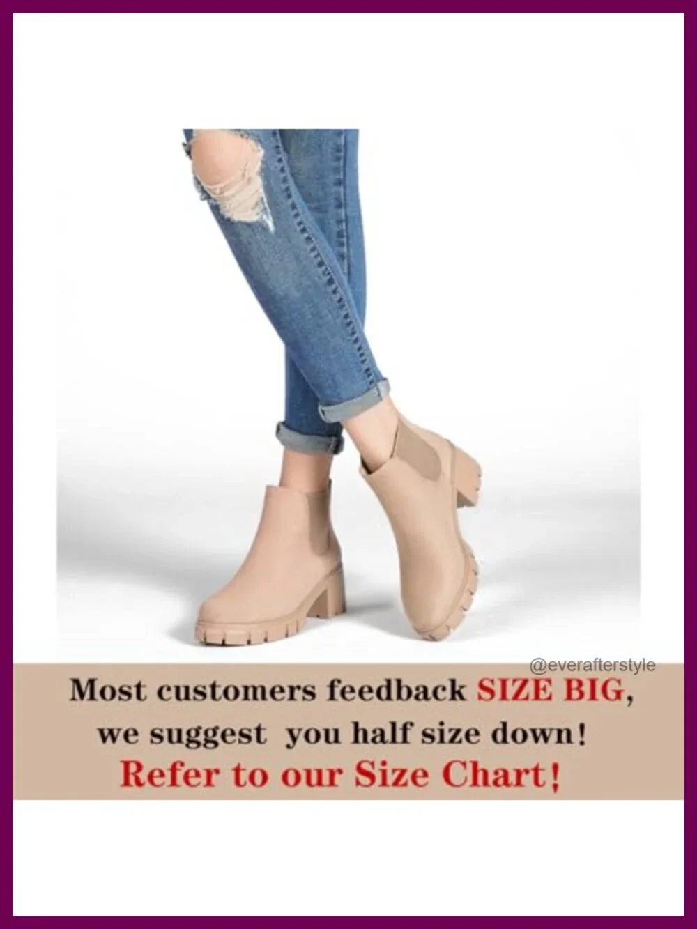 Chunky Lug Sole Chelsea Booties Slip On Ankle Boots